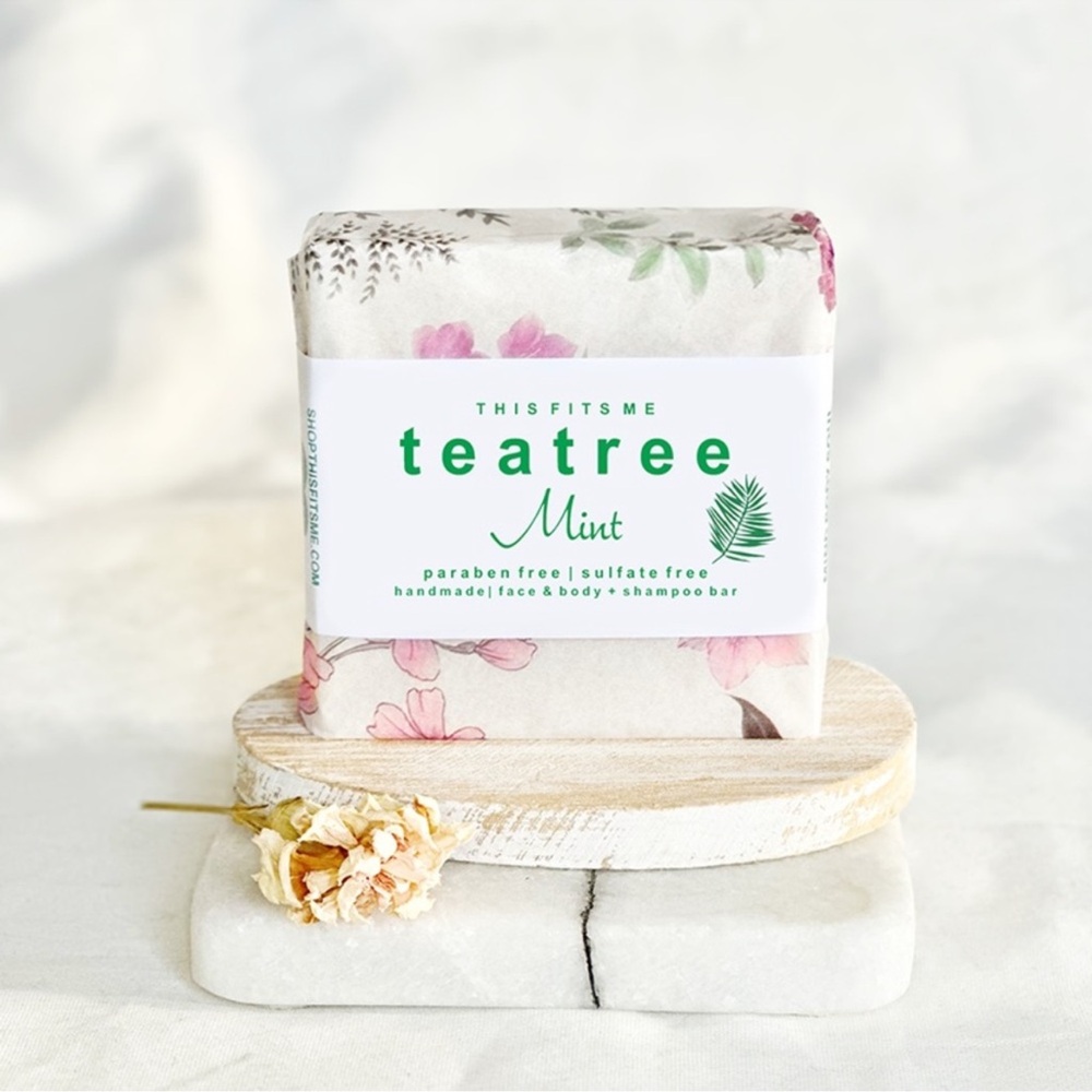This Fits Me Teatree Mint Handmade Soap Shampoo Bar Artisan Luxury Products